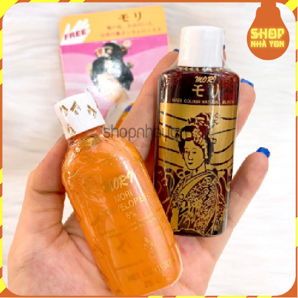 Thuốc nhuộm ĐEN tóc cô gái Nhật (Mori) Gồm 2 chai