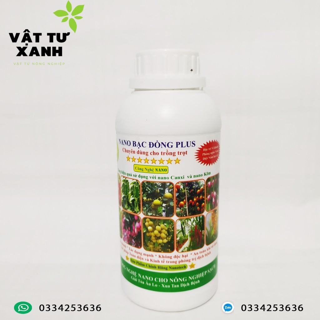 Nano Bạc Đồng Plus 500ml phòng và trị bệnh cây trồng