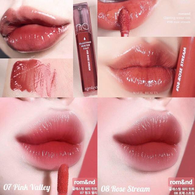 [HCM]SON TINT BÓNG LÌ ROMAND GLASTING WATER TINT (IB CHỌN MÀU)
