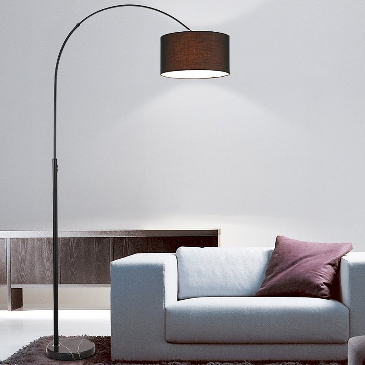Đèn cây đứng dáng cong, Đèn cây decor phòng ngủ