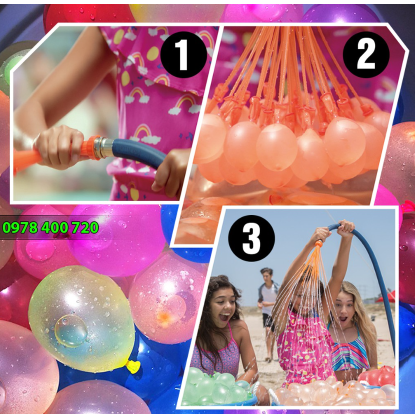 Bộ 111 quả bong bóng nước 3 chùm Magic Balloons