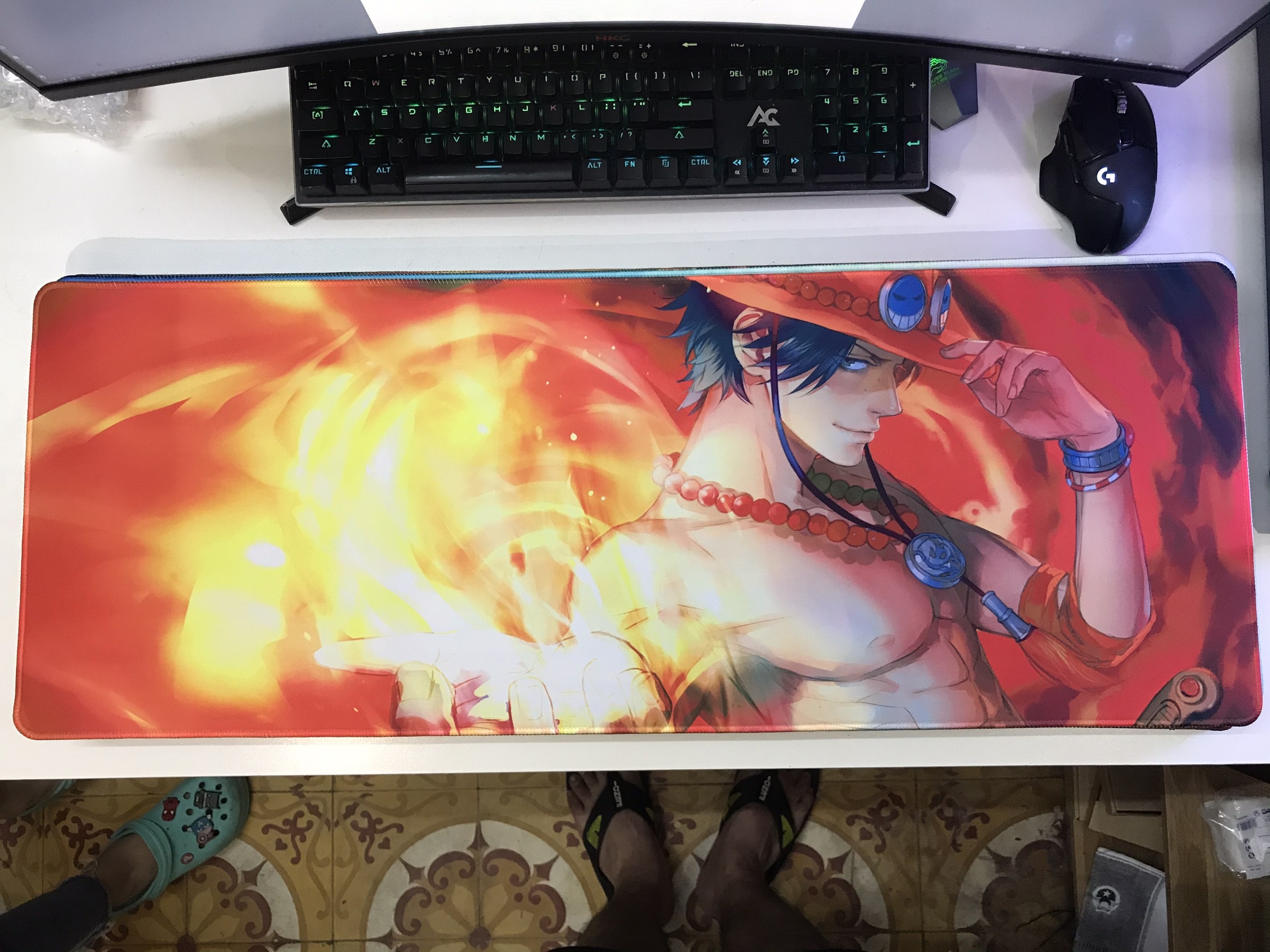 Lót chuột chuyên game Size Lớn One piece Đảo hải tặc 80x30 90x40