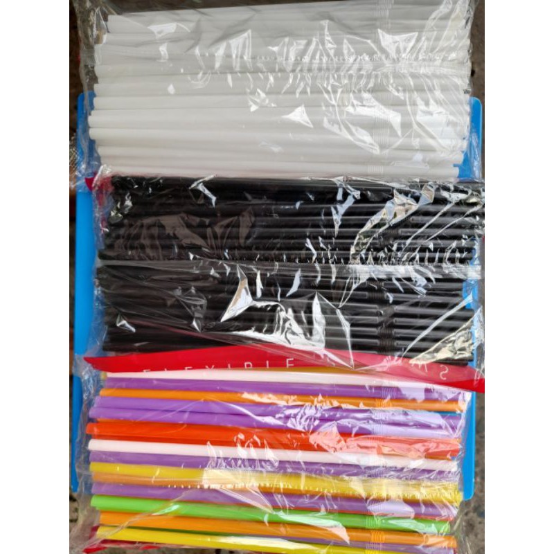 70 Ống Hút Cong Màu