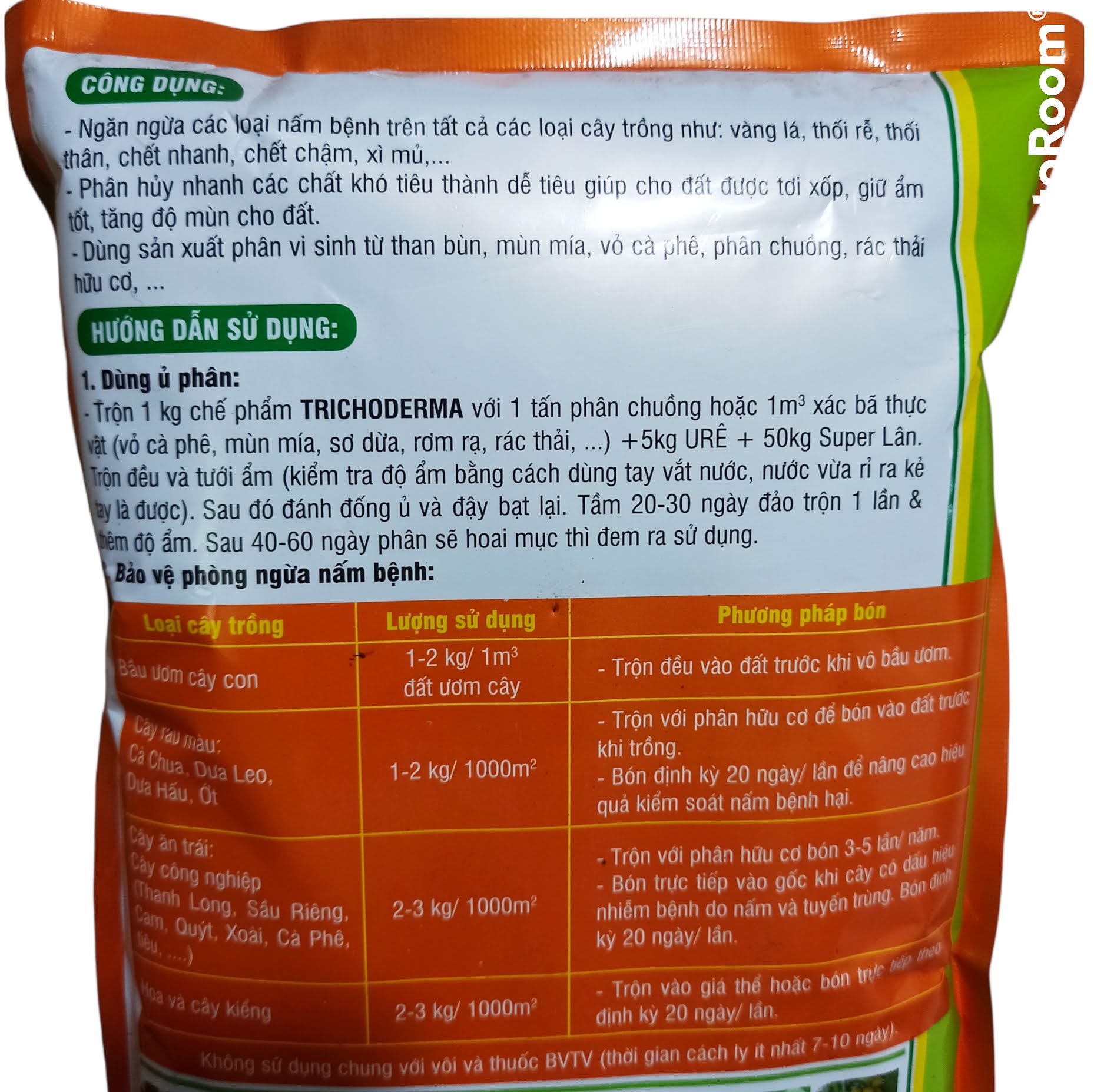 Chế phẩm Trichoderma, nấm đối kháng gói 1 ký
