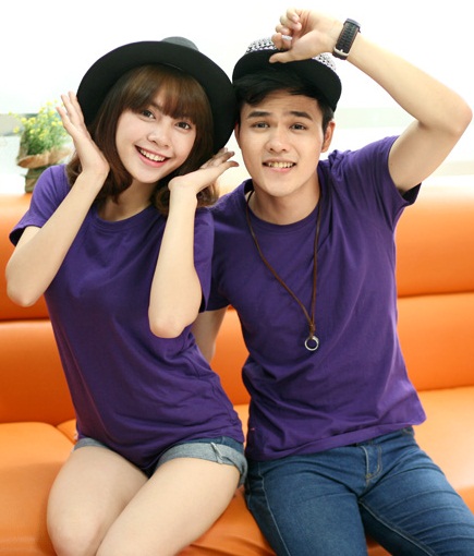 Áo Thun Màu Tím Đậm Vải Dày Đẹp