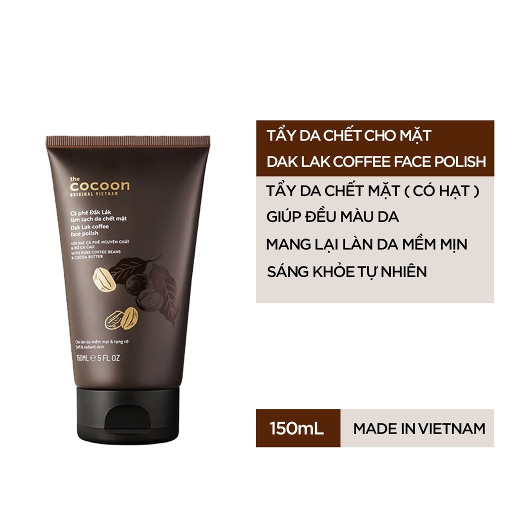 Tẩy Tế Bào Chết Mặt Cà Phê Đắk Lắk Cocoon (150ml)