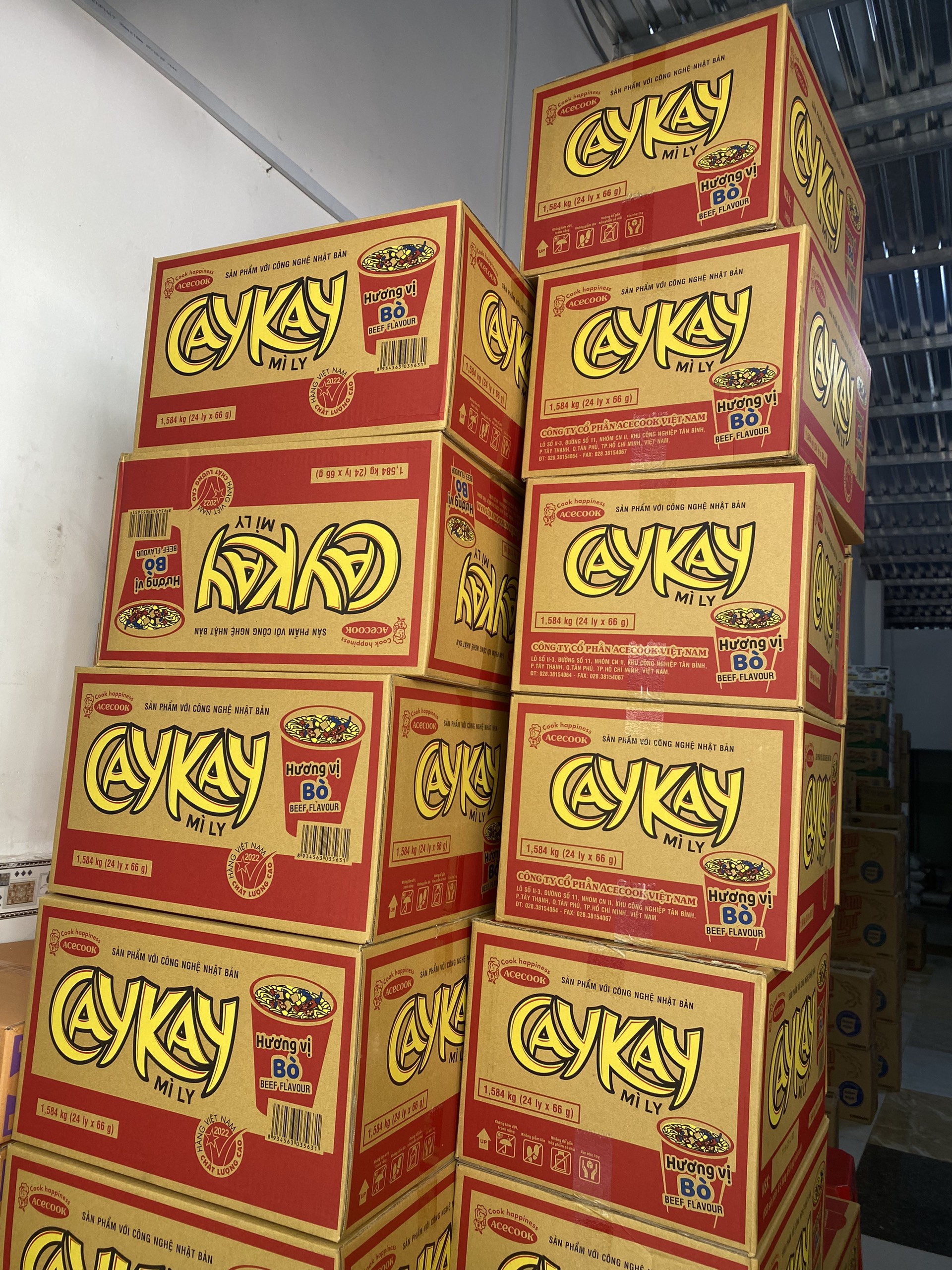 (Thùng 24ly) Mì ly Caykay Vị Bò 65gr