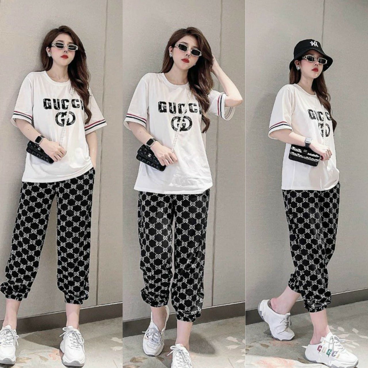 Đồ bộ thun form rộng họa tiết GC thời trang