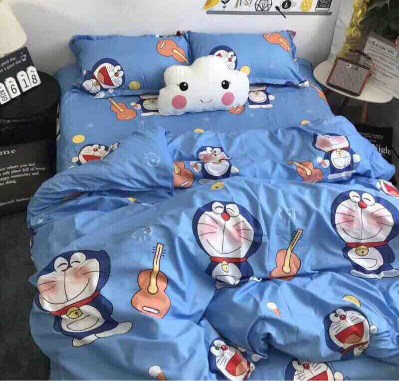 BỘ CHĂN GA GỐI COTTON HÀN QUỐC - DOREMON ĐÀN