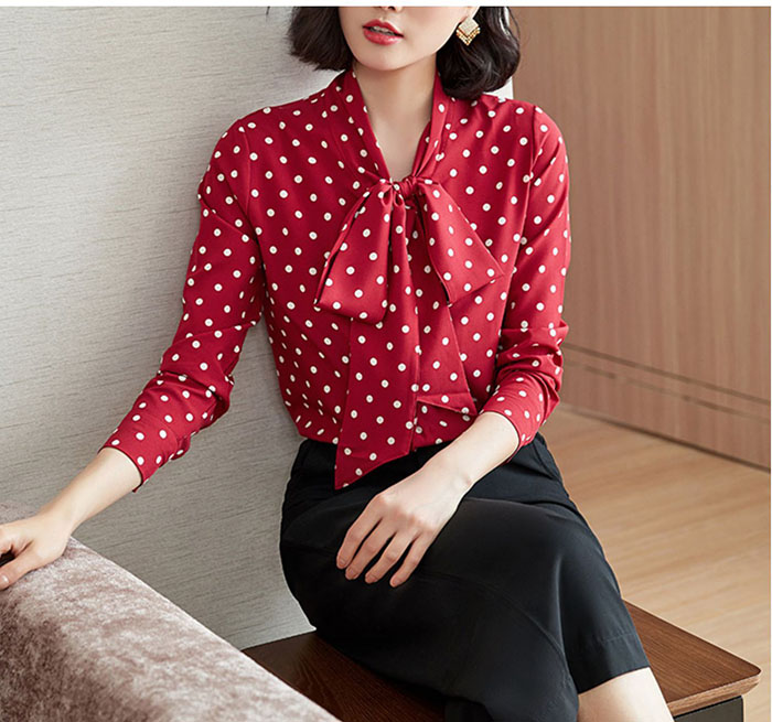 Áo sơ mi bi cổ nơ cao cấp NGOCTRANSHOP - NT3342