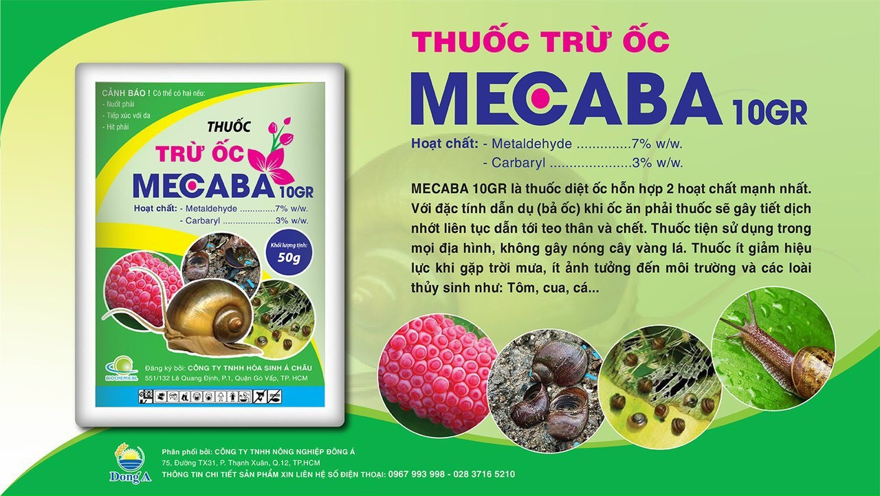 THUỐC TRỪ ỐC MECABA 10GR - BẢ MỒI DIỆT ỐC