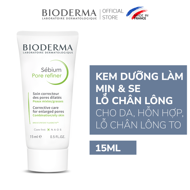 Kem dưỡng se nhỏ lỗ chân lông cho da hỗn hợp và da dầu Bioderma Sébium Pore Refiner - 15ml