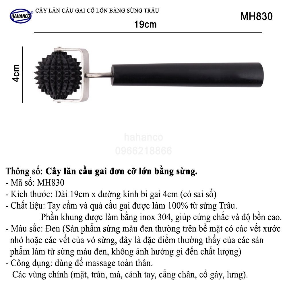 Dụng cụ diện chẩn- cây lăn cầu gai diện chẩn bằng sừng trâu cho mọi lứatuổi