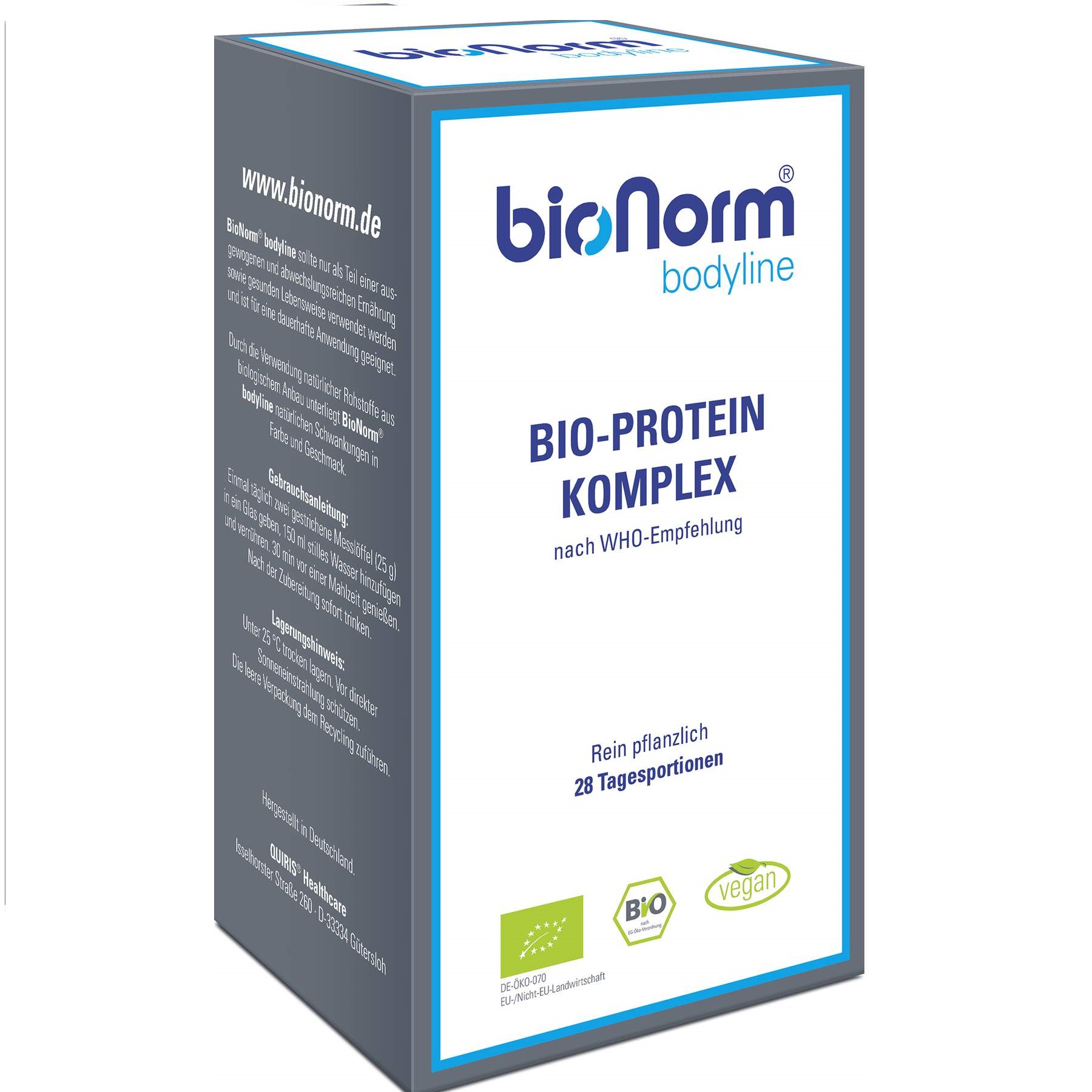 Bột Protein hữu cơ 100% từ thực vật Quiris BioNorm Bodyline