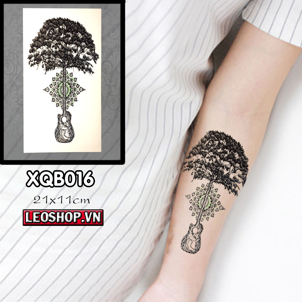 Hình xăm dán cây, hoa bướm