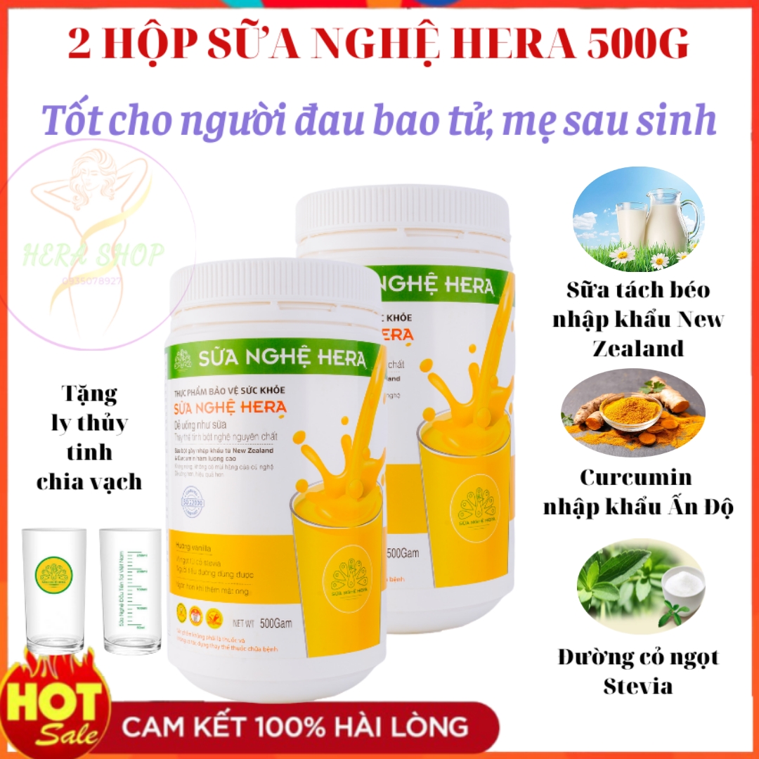 Combo 2 Hộp Sữa Nghệ Hera 500g MSN02 - Thay Thế Tinh Bột Nghệ Nguyên Chất