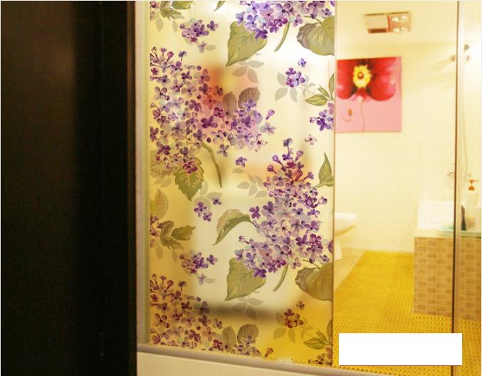 [HCM]Decal Dán Kính Cao Cấp -  Hoa Sơn Trà Tím ( 60x116 )-DK1063