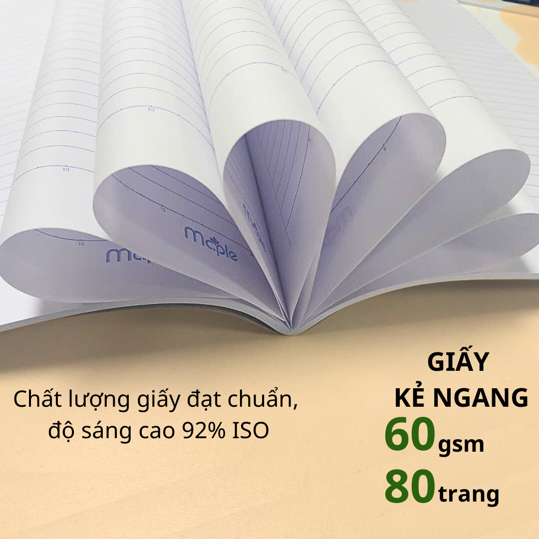 [MC.PLE] Combo 5 quyển vở Kẻ ngang B5 Mc.ple 80/120 trang OCEAN JOURNEY, định lượng 60gsm, độ trắng 92% ISO - Sổ tập vở chất lượng, bám mực tốt - MS2060/2061