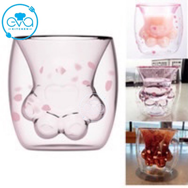 Ly Chân Mèo 2 Lớp Đáng Yêu Cat Claw Cup