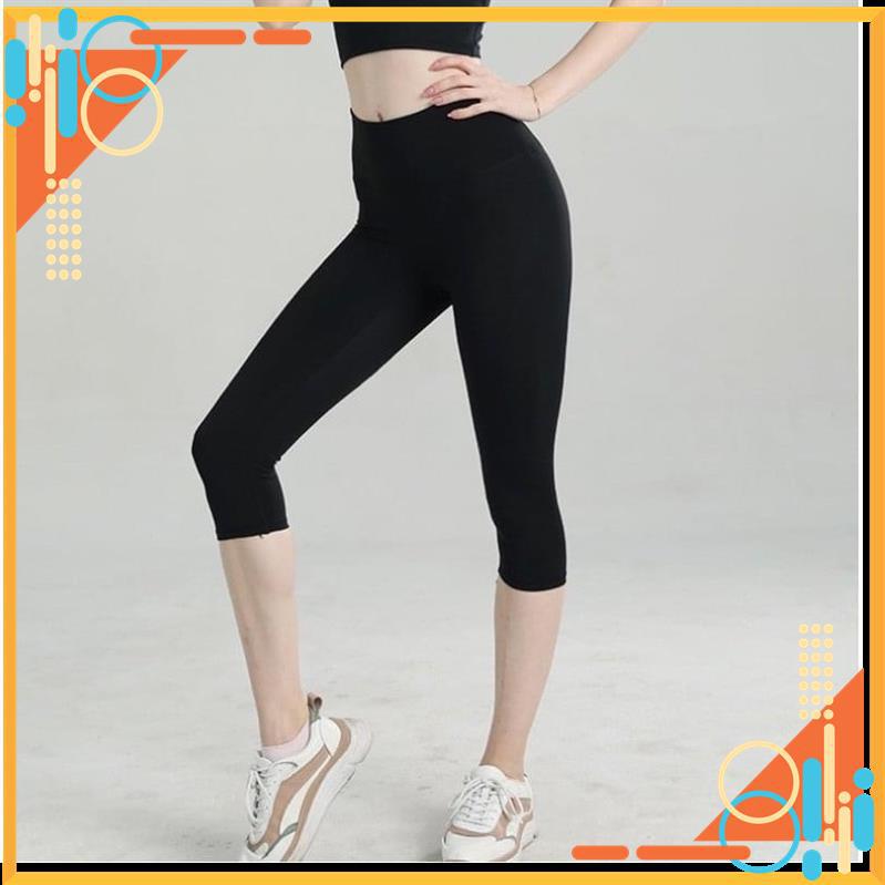 Quần legging ngố nữ lưng cao gen bụng