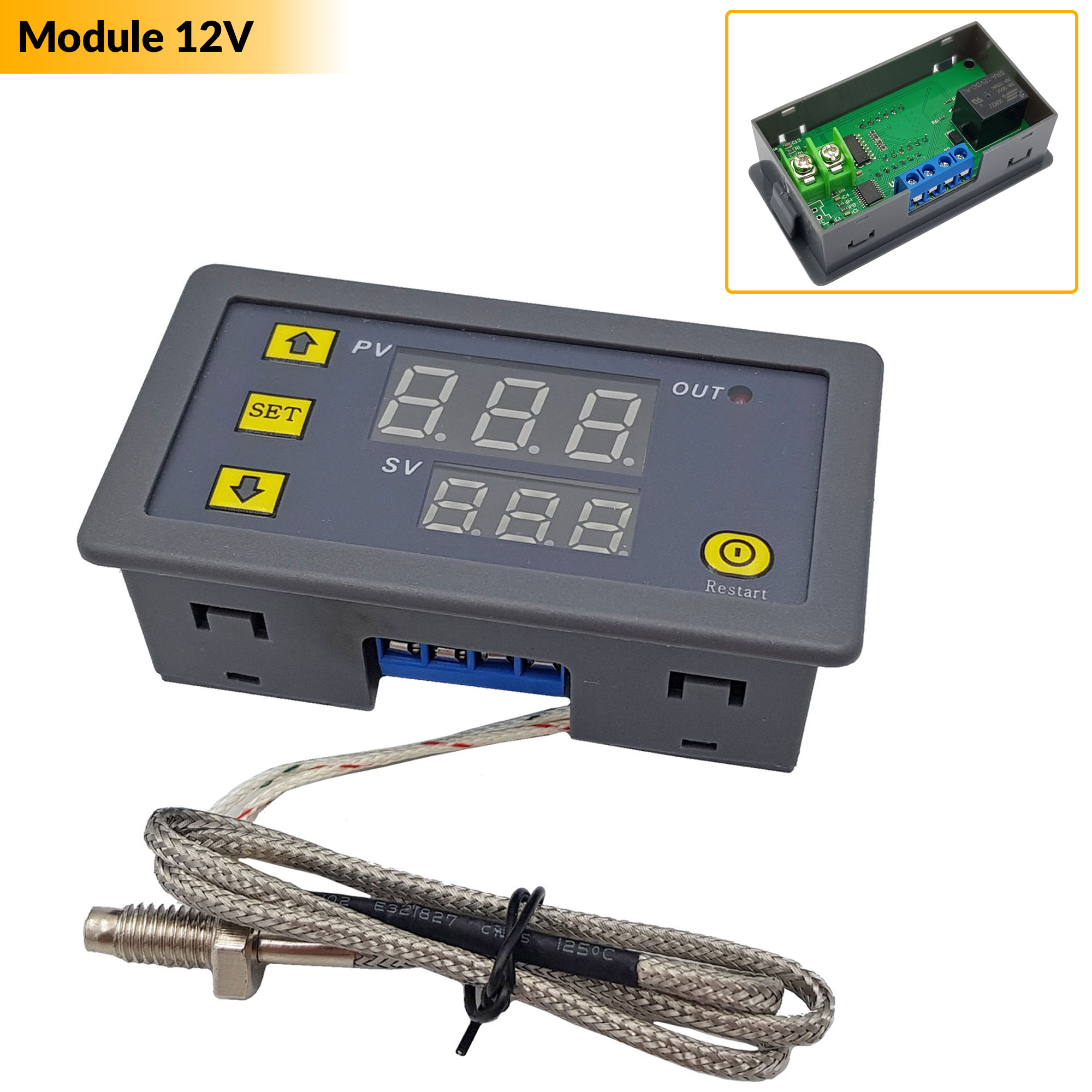 Bộ khống chế nhiệt độ Type-K 500 độ C 12VDC / 220VAC