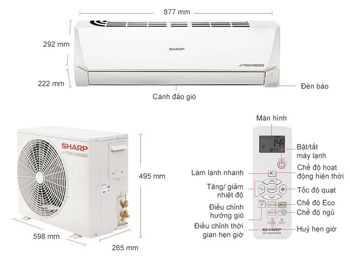 Máy lạnh Sharp model X9XEW inverter 1hp