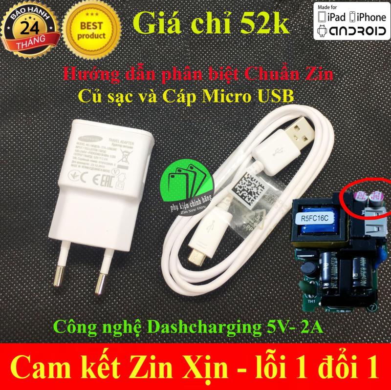 Giá Củ sạc và Cáp Zin máy ( Dashcharging) SAMSUNG 5V- 2A dành cho J7 , J7 Prime, A7, A5, J4, J3, J2 - Hàng Chuẩn Zin Xịn