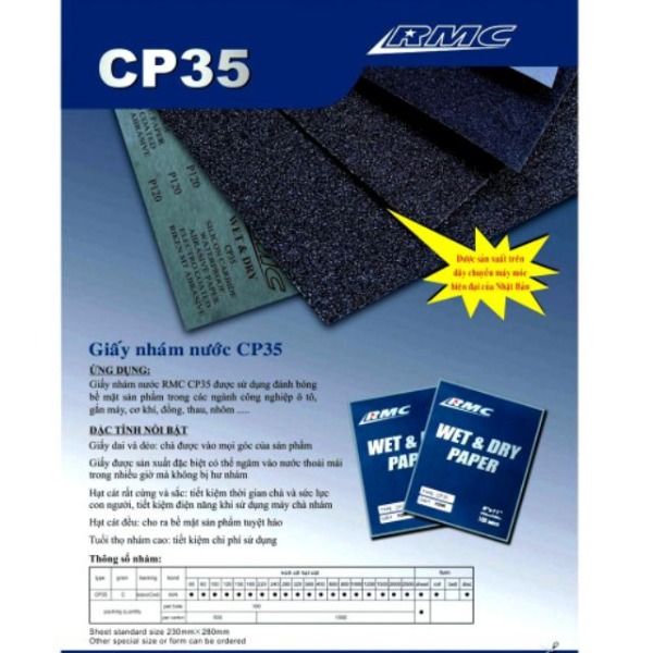 Giấy Nhám Rmc Cp35 - Nhập Khẩu Từ Đức (Sản Xuất Theo Công Nghệ Nhật Bản)