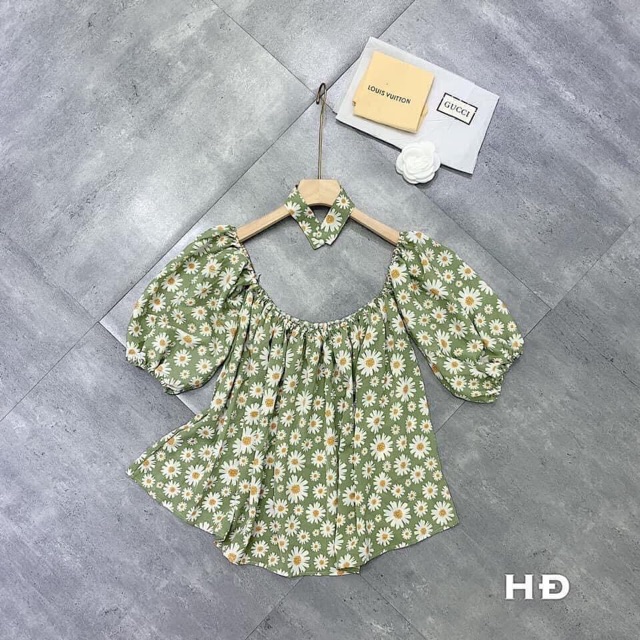 vải hoa cúc lụa hàng châu may áo dài mềm mát ko nhăn