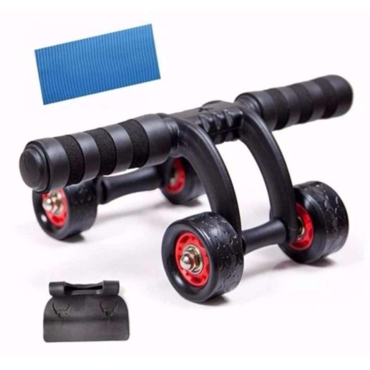 Con lăn tập cơ bụng 4 bánh cỡ lớn tặng - có vân chống trượt chất lượng tốt