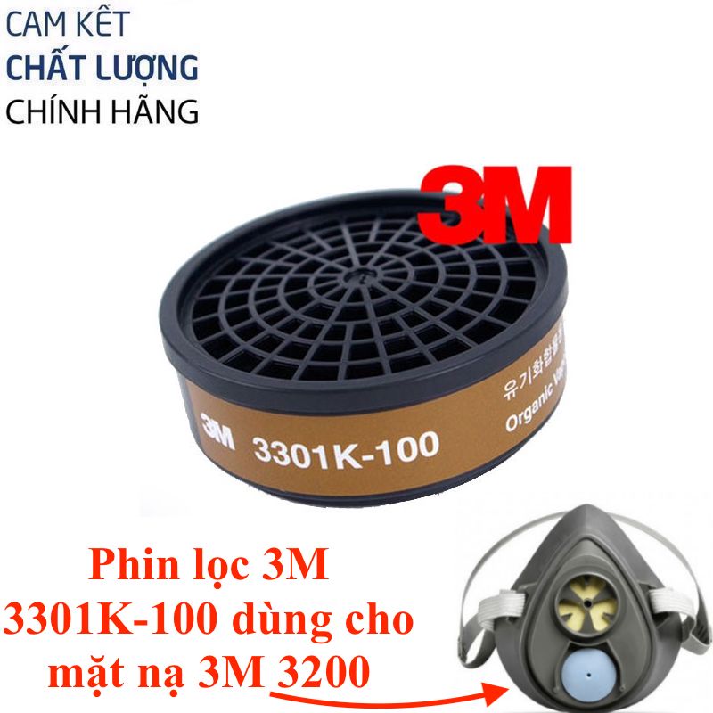 Phin lọc 3M 3301K-100 Xuất xứ 3M Singapore Phù hợp cho Mặt nạ Phòng Độc 3M 3100, 3M 3200