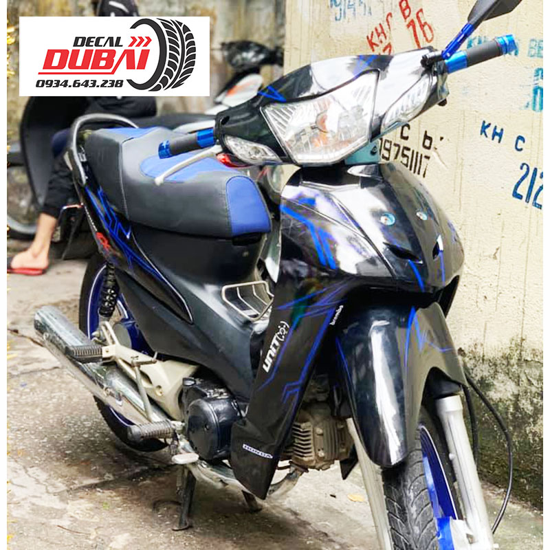 Tem Trùm Wave A Đen Chỉ Xanh