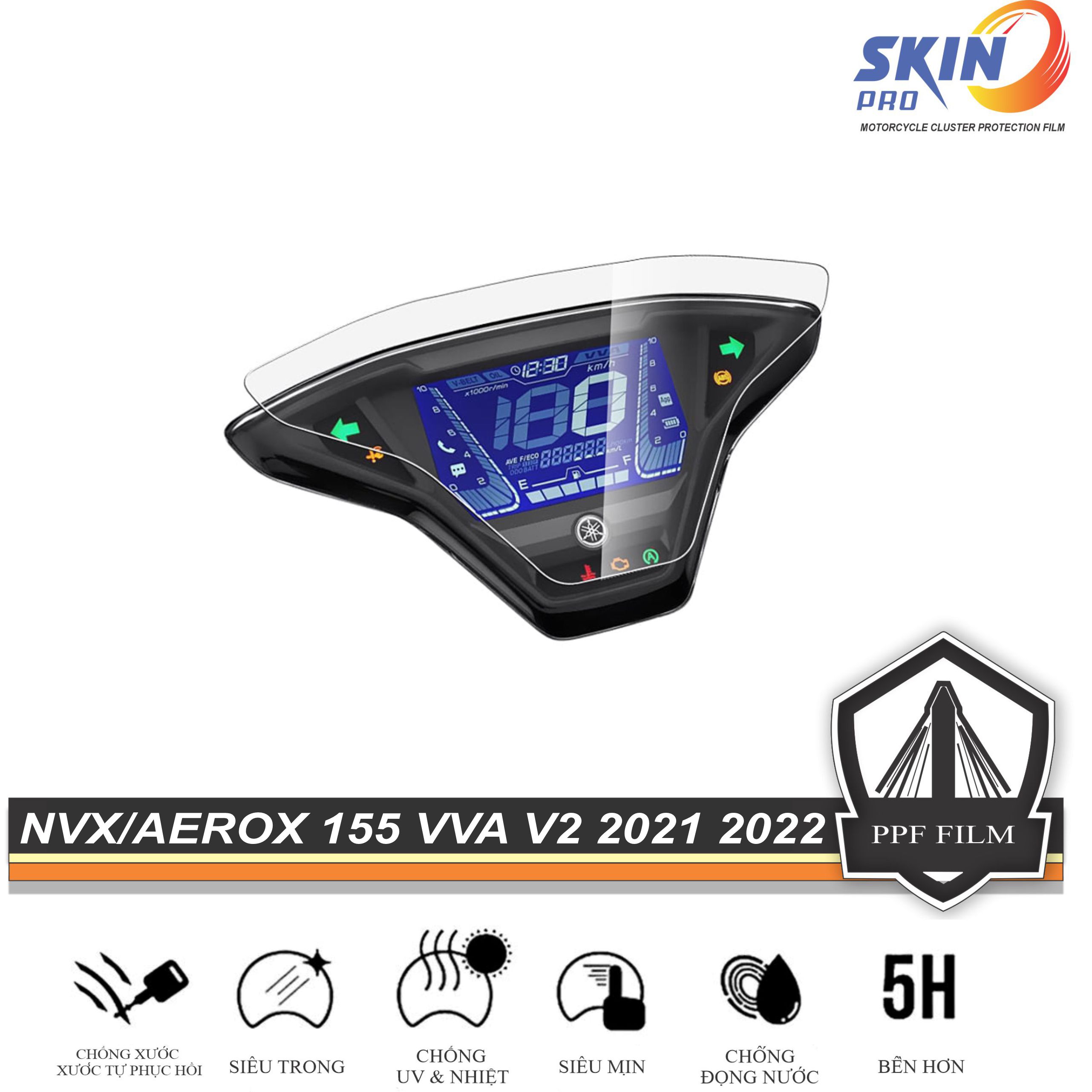 NVX V2 2021 2022 Miếng dán PPF bảo vệ và làm mới mặt đồng hồ NVX 155 VVA V2 2021 2022 - PPF CAO CẤP - TỰ PHỤC HỒI XƯỚC