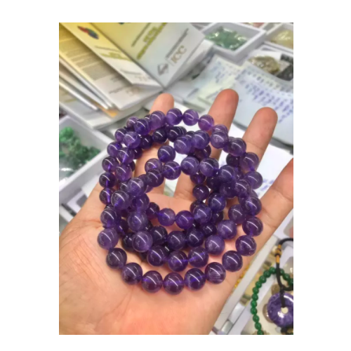 [HCM]( siêu HOT) Vòng Tay Đá Thiên Nhiên Thạch Anh Tím tuyệt đẹp đủ ni tay hàng thực tế shop chụp( CỠ ĐÁ 8MM-14MM)