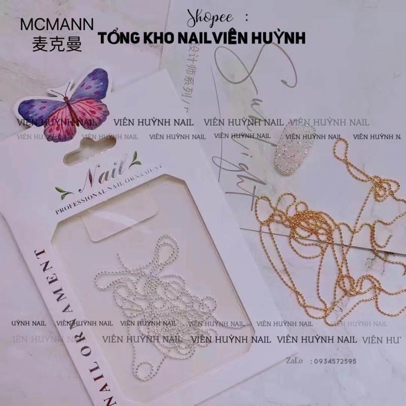 Dây bi trang trí móng  dài 1met