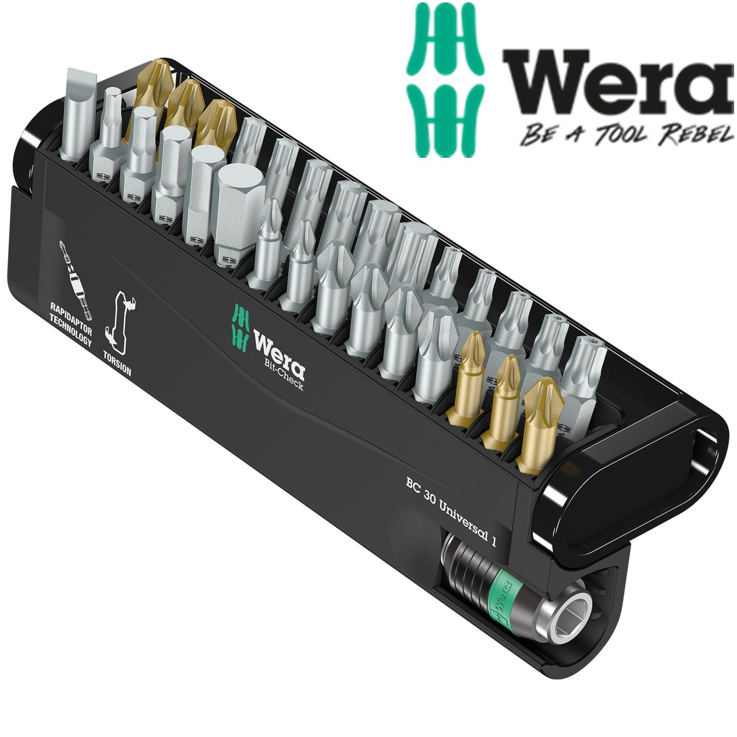 BỘ ĐẦU BIT BC UNIVERSAL/30 BIT-CHECK MỞ VÍT  WERA 05056440001 (30 CÁI)