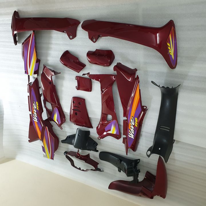 Dàn áo xe máy Wave 110 / Wave alpha [ MÀU ĐỎ ĐUN ] Wave ZX đời 2002-2006 TẶNG KÈM BỘ TEM 3 LỚP