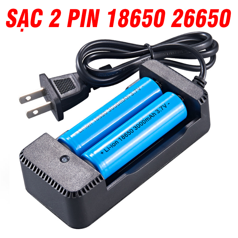 Sạc pin 18650 22650 26650 sạc đồng thời 2 viên 3.7v