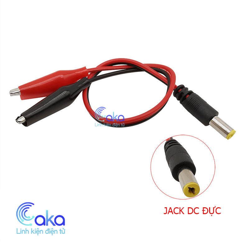 Dây nguồn DC ra 2 đầu kẹp cá sấu 30cm
