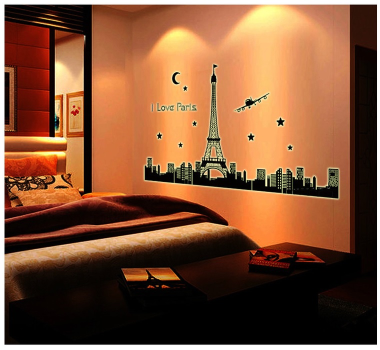 [HCM]Decal dán tường Dạ quang Paris AmyShop DDQ008