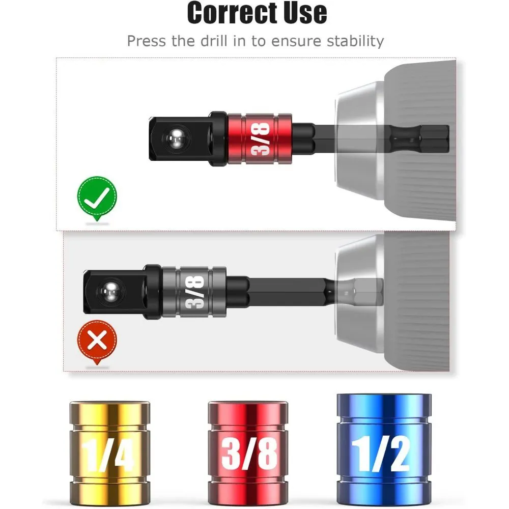 Premium impact 105 degree angle power adapter socket portable tools partial driver extension screwdriver bit holder kit with