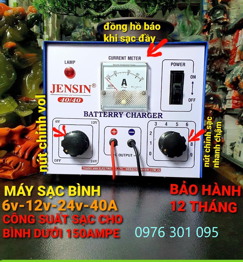 Máy Sạc Bình ACQUY Tự Động 6v/12v/18v/24v - 40A (Sạc được 150A)