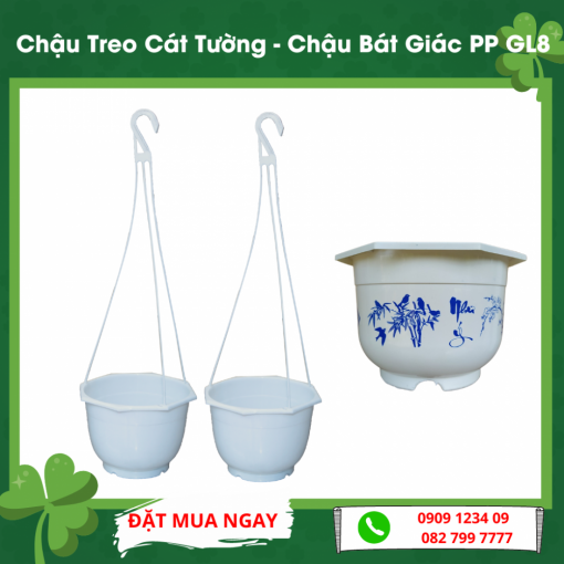 Chậu treo cát tường trơn lớn chậu nhựa tròn trồng hoa treo giá rẻ