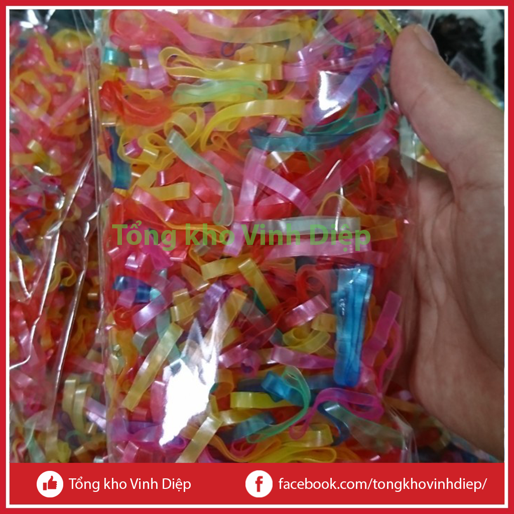 Gói 100g Chun buộc tóc đen, nhiều màu