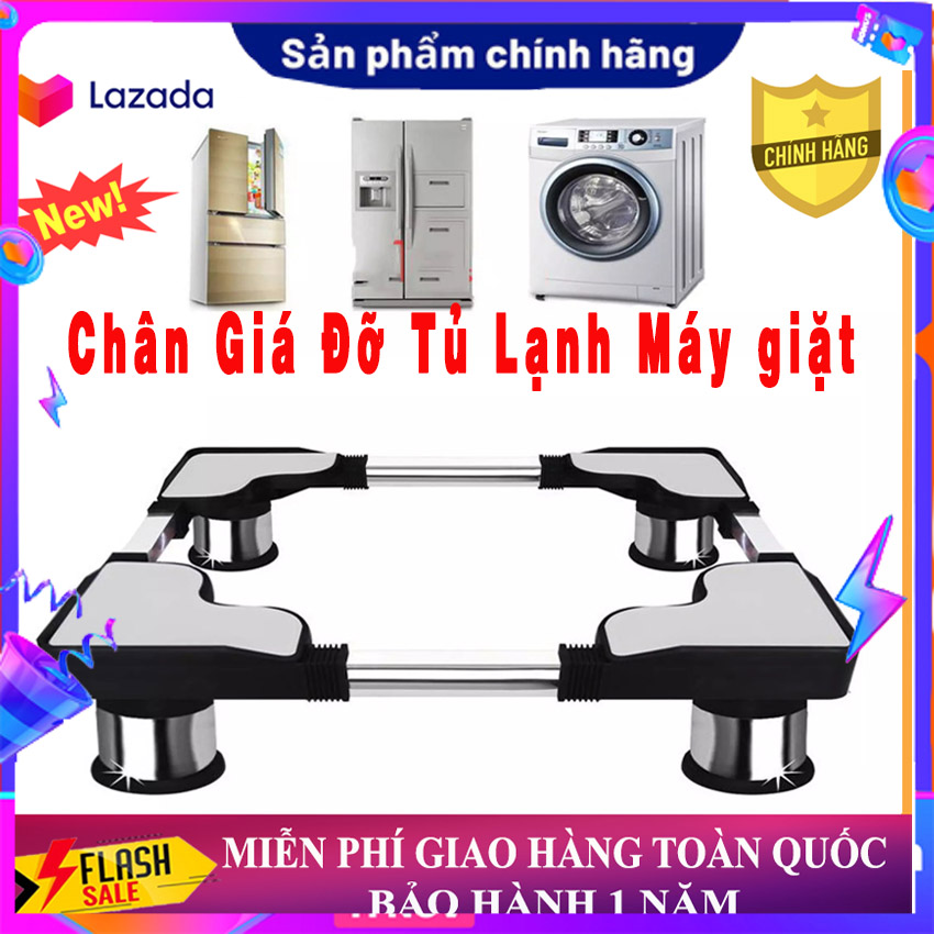 Chân đế máy giặt inox 304 - Chân đế giá đỡ tủ lạnh máy giặt đa năng inox 55 - 77cm cao cấp chân inox- Chống Rung Lắc Khung Inox Đế Nhựa Siêu Chịu Lực không bị gỉ sét ăn mòn trong điều kiện ẩm ướt.