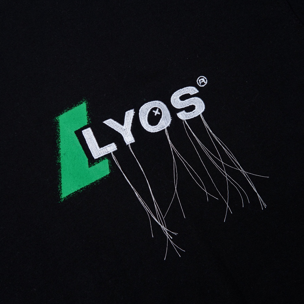Áo Thun LYOS Stiching Logo Đen