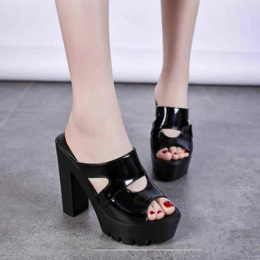 Dép guốc gót vuông cao cấp