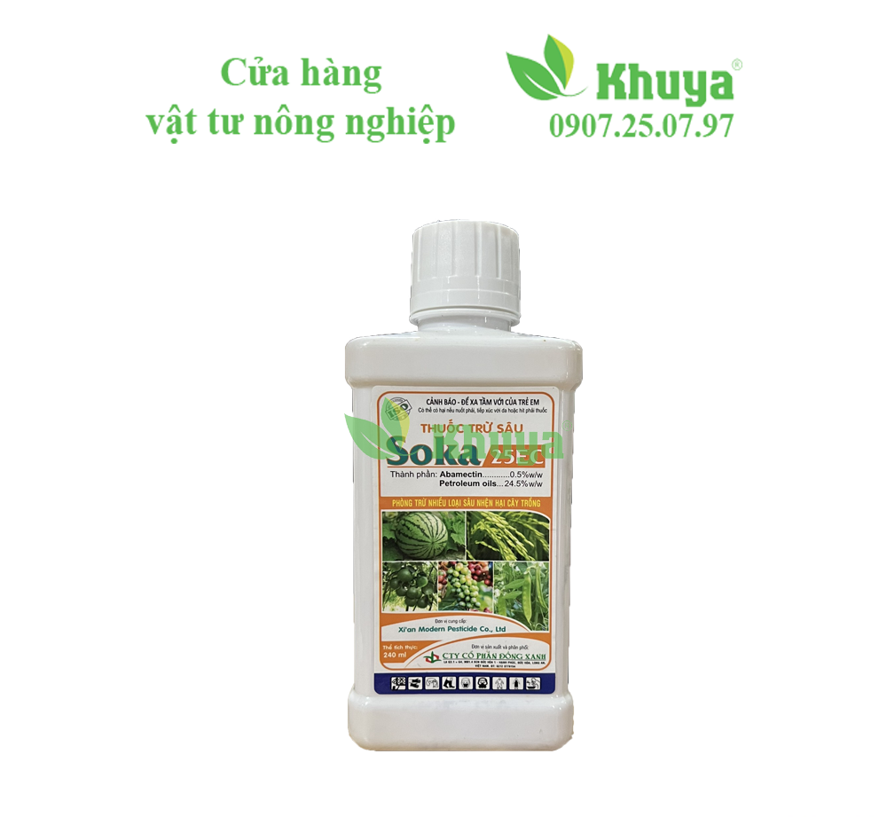 Trừ sâu sinh học Soka 25EC chai 240ml diệt Sâu và Nhện
