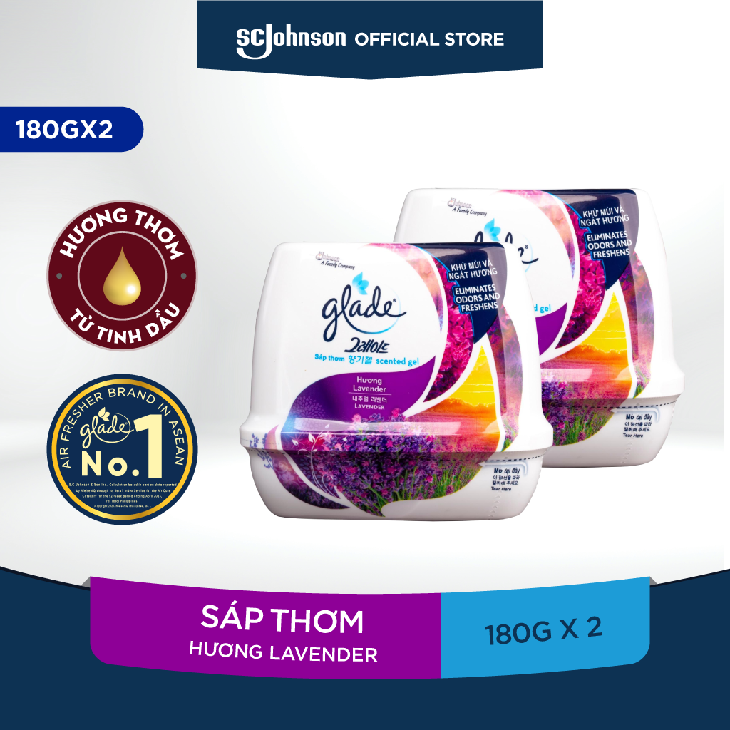 Bộ đôi GLADE Sáp Thơm Hương Lavender 180gx2