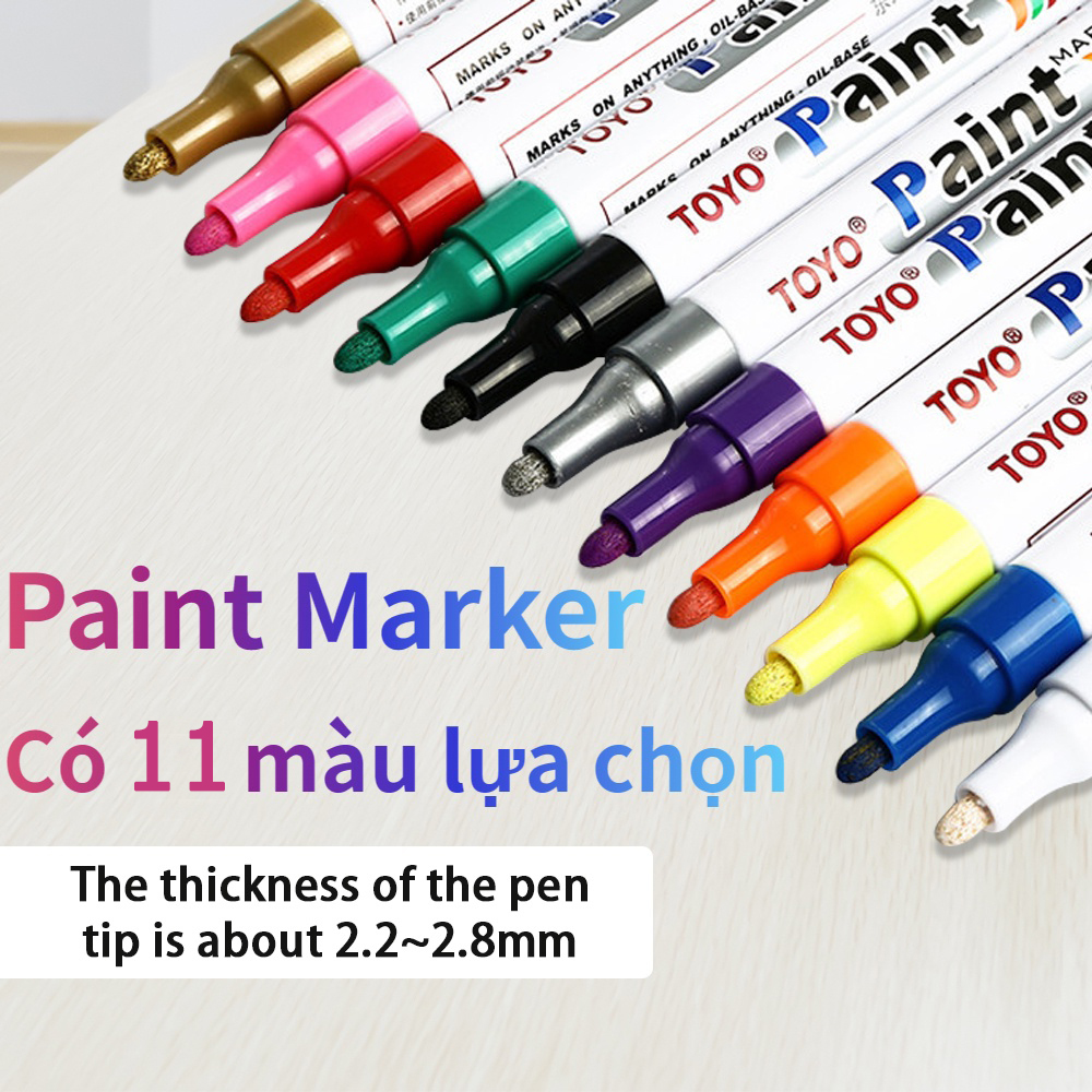 Bút Sơn Toyo Paint Marker Sa101 - Bút Repaintđủ 11 Màuche Phủ Vết Xước Trên  Giày Vẽ Lốp Xe Trang Trí Bề Mặt Kim Loại Nhựa Kính Gỗ Cao Su - Mixasale